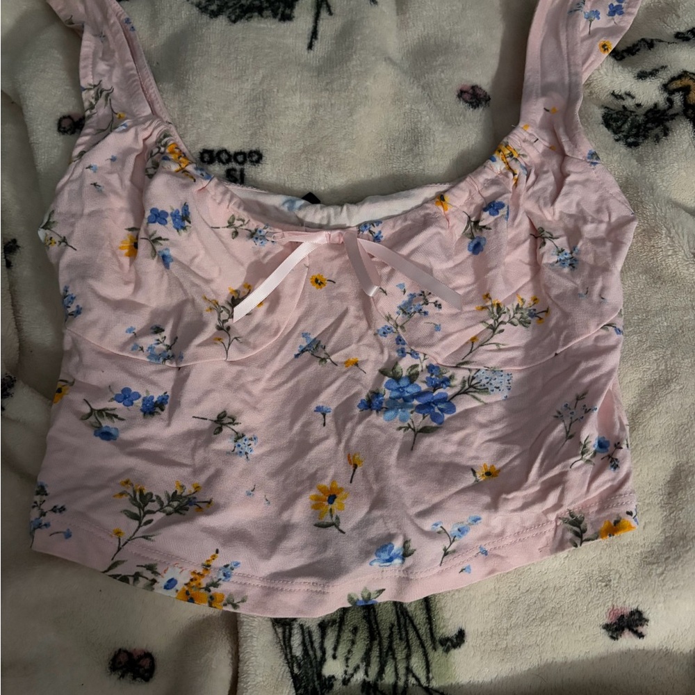 Forever 21 Pink Floral Crop Top